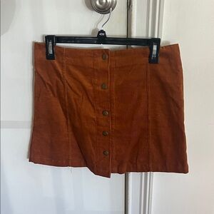 Zara Copper Button-Front Mini Skirt